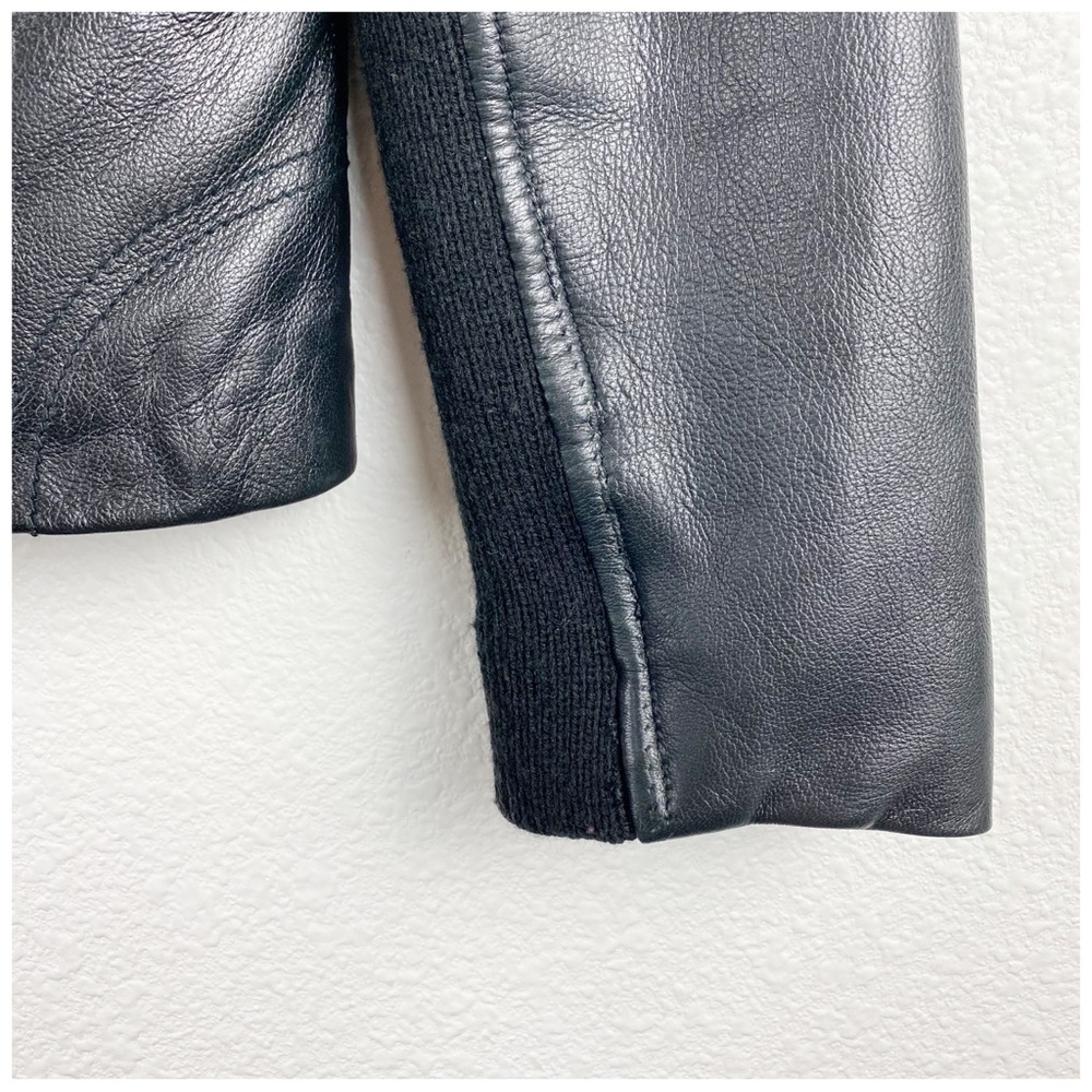 Whetblu Black Asymmetric Zip Leather Jacket Size Medium - Picture 8 of 11